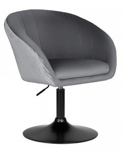 Кресло дизайнерское DOBRIN DOBRIN EDISON BLACK серый велюр 1922-19